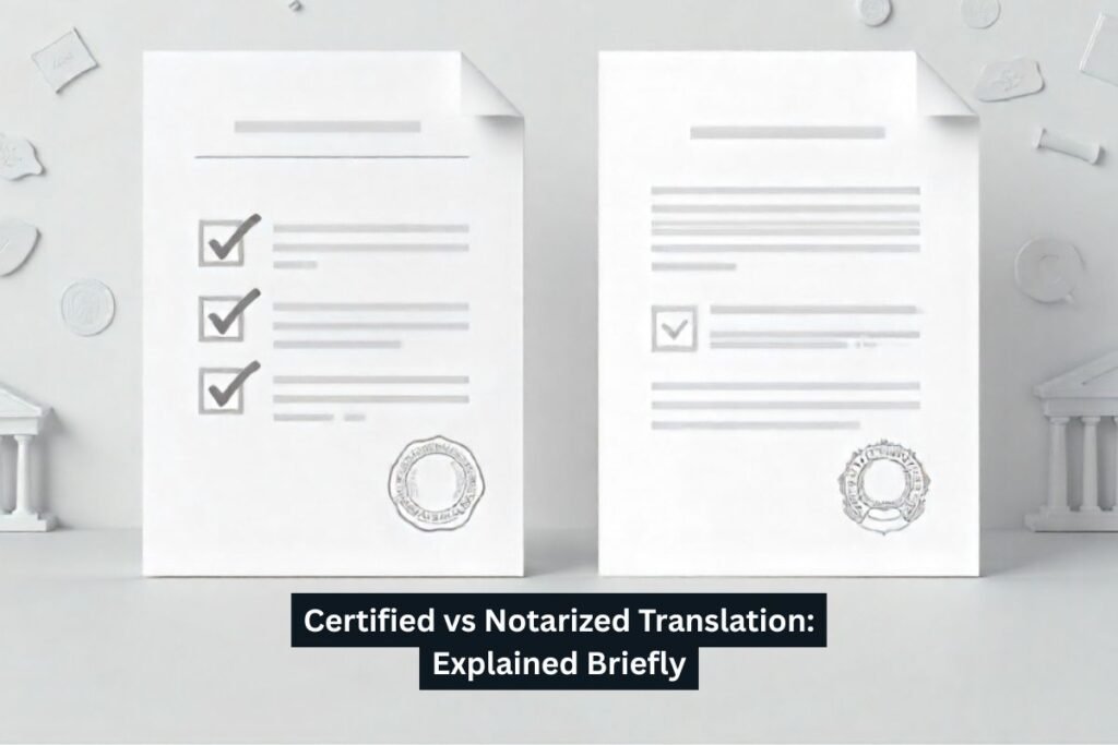Certified vs Notarized Translation Explained Briefly